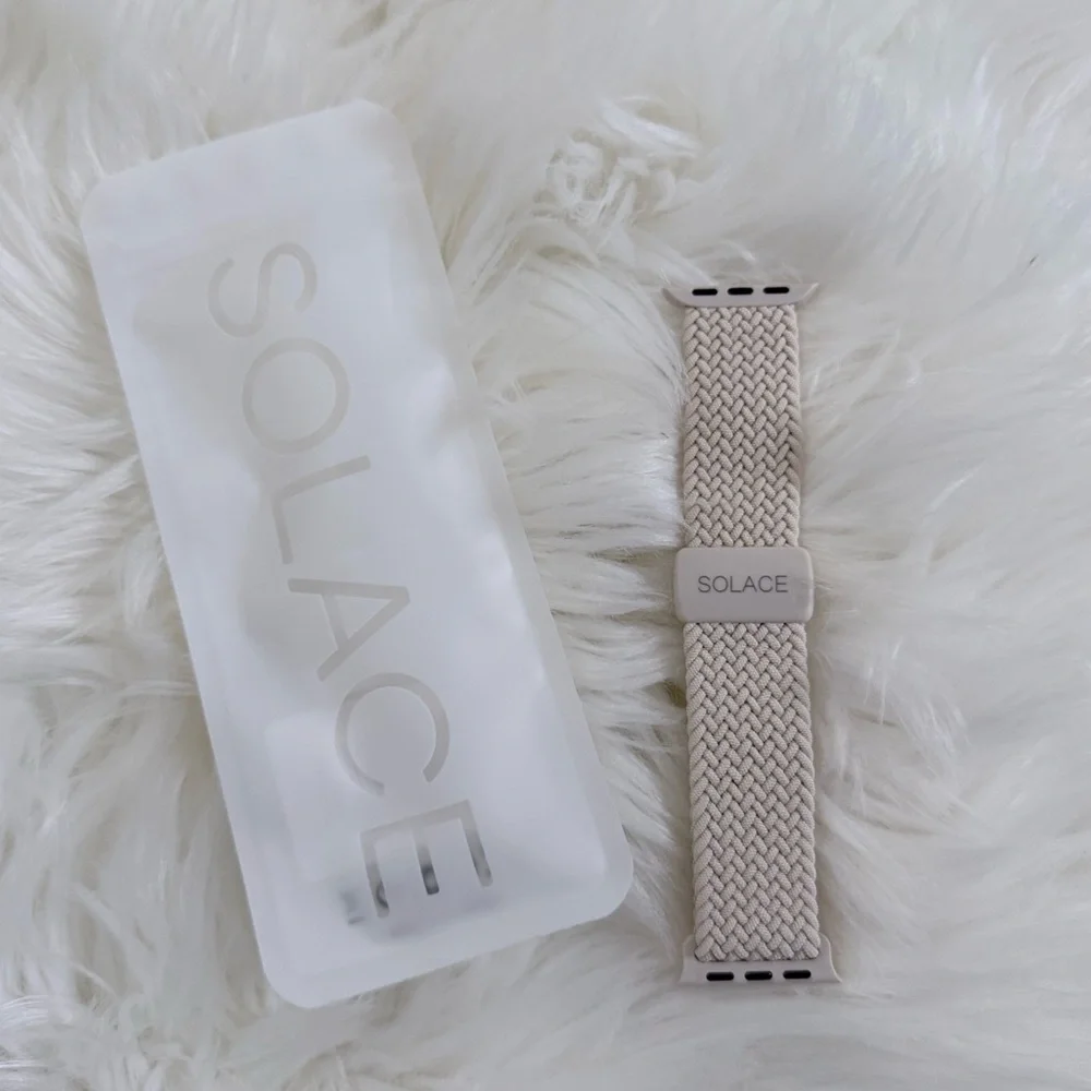 Solace Cream Braided Loop Watch Band for Women - Picture 4 of 10